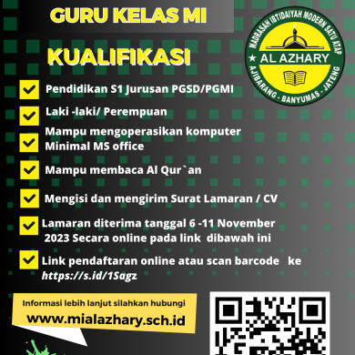 Lowongan Guru Kelas Periode November 2023