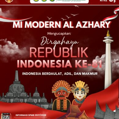 Semarak HUT ke-81 RI, MI Modern Al Azhary Ikuti Upacara Bersama Warga Desa Lesmana