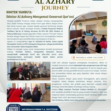 Bimtek Yanbu’a Al Azhary: Ikhtiar Menyemai Generasi Qur’ani Dimulai dari Pendidik yang Terus Belajar
